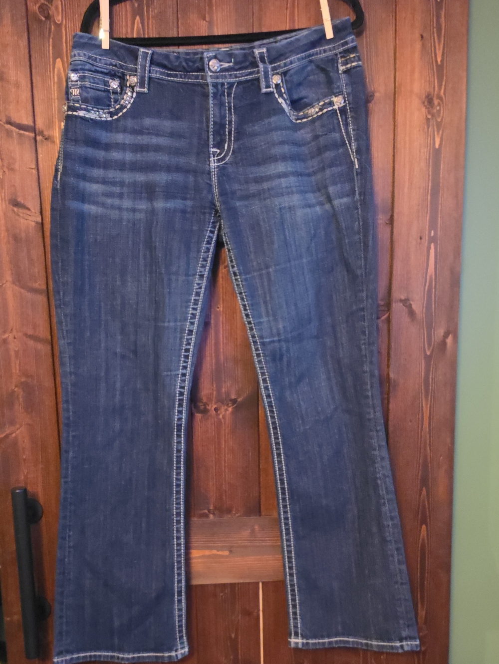 Miss Me Angel Wing Flap Pocket Easy Boot Jeans